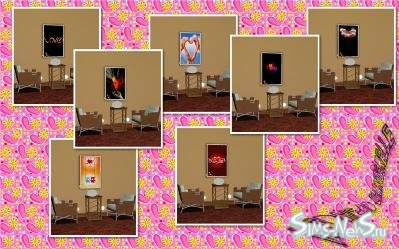 Картины на тему "Любовь" 25 шт для Sims 3