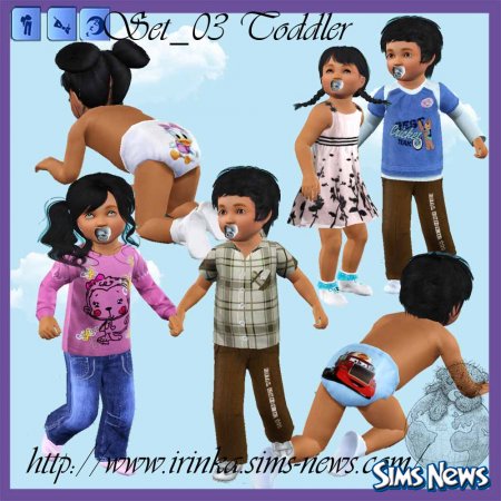 Сет одежды для малышей для Sims 3