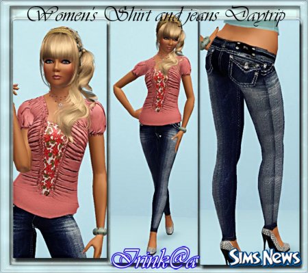 Рубашка и джинсы для Sims 3