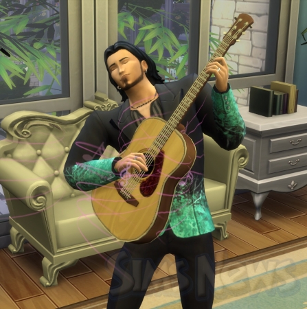Игра на гитаре в Sims 4