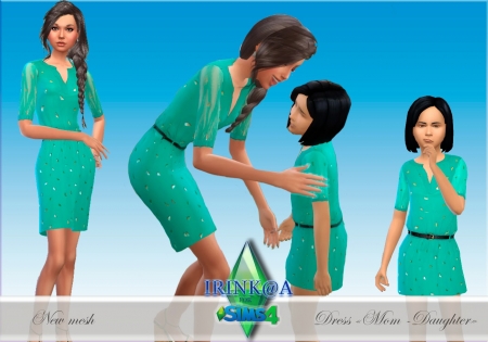 Платье "Mom+Daughter" для Sims 4