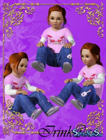Кофточка и джинсики для маленькой девочки