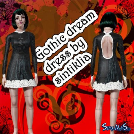Платье для Sims 3 Gothic dream dress