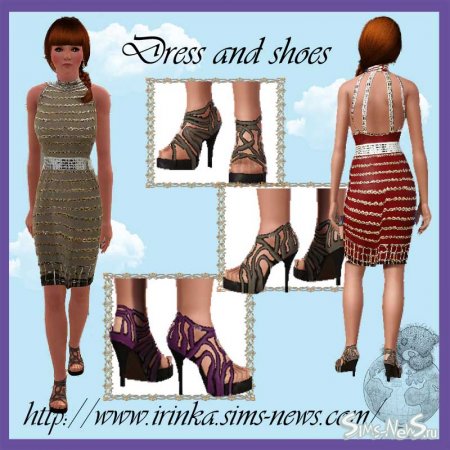 Платье и туфли для Sims 3