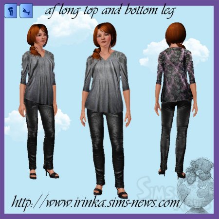 Удлиненная кофта и штаны для Sims 3