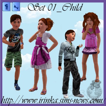 Детская одежда для Sims 3
