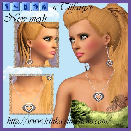 Кулон и серьги для Sims 3