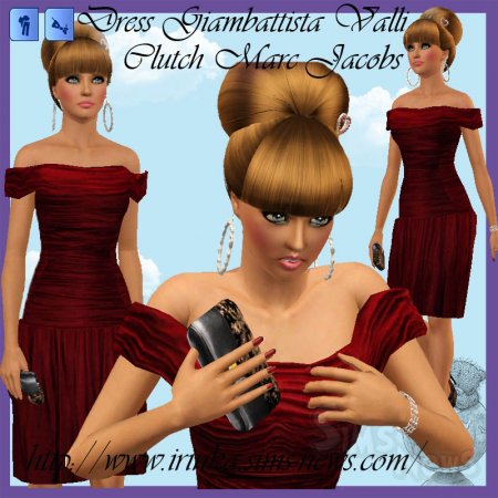 Платье и клатч для Sims 3