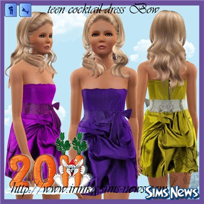 Подростковое платье для Sims 3