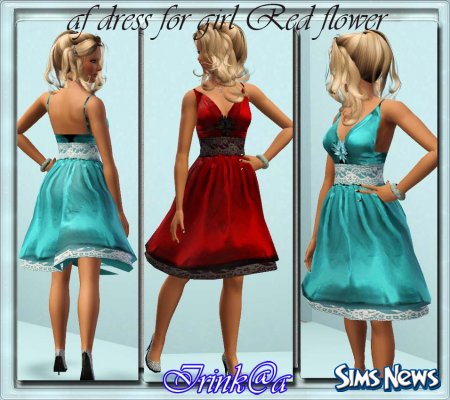 Платье "Цветок" для Sims 3
