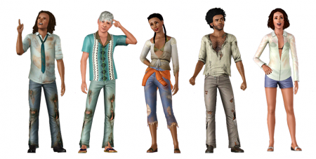 Рендеры  набора «Остаться в живых» из дополнения The Sims 3 Райские Острова Limited Edition