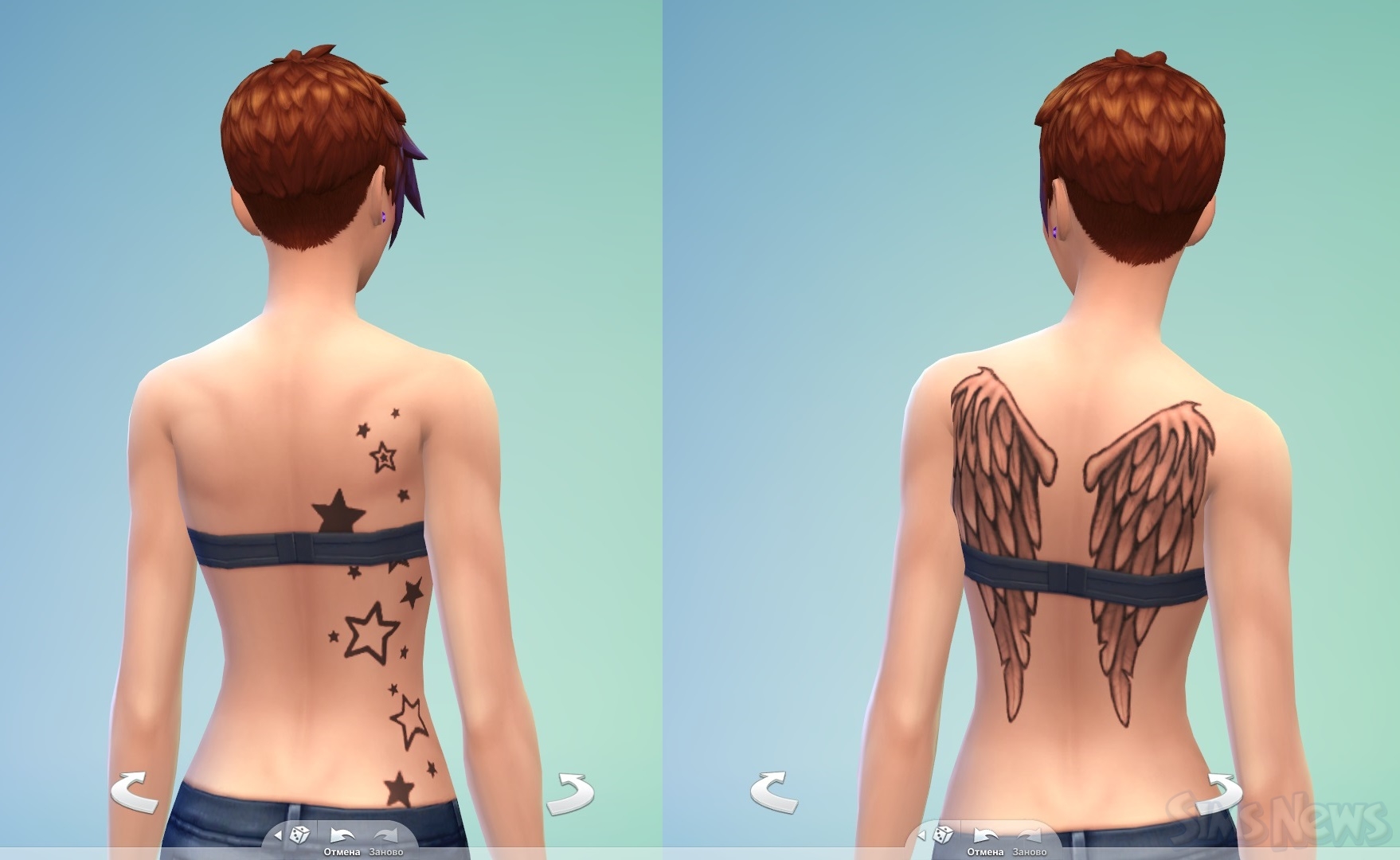 Татуировки для Sims 4