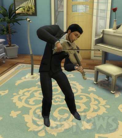Игра на скрипке в Sims 4