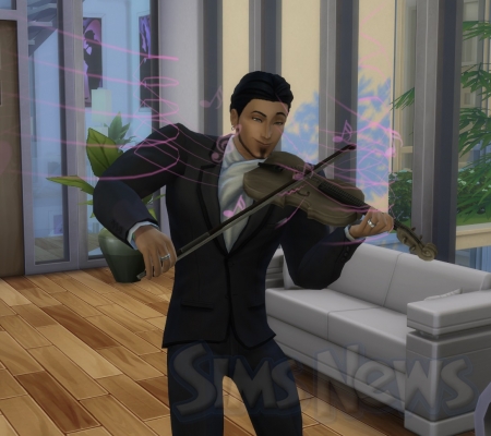 Игра на скрипке в Sims 4