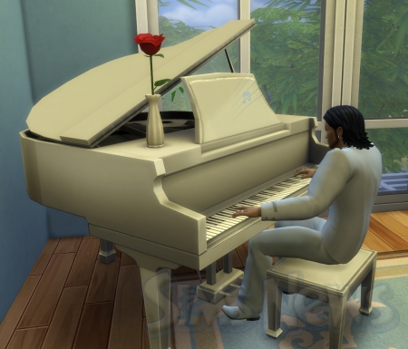 Игра на пианино в Sims 4