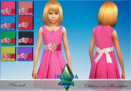 Набор "Monnalisa" - одежда и аксессуары для  детей Sims 4