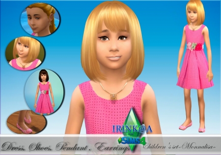 Набор "Monnalisa" - одежда и аксессуары для  детей Sims 4