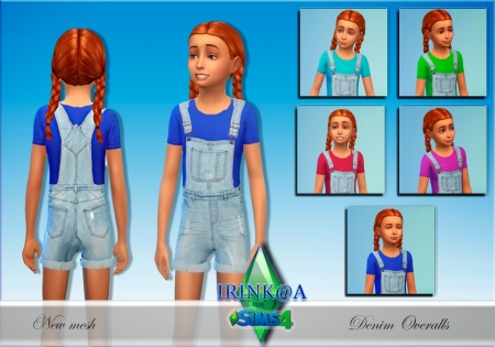 Детский джинсовый комбинезон для Sims 4