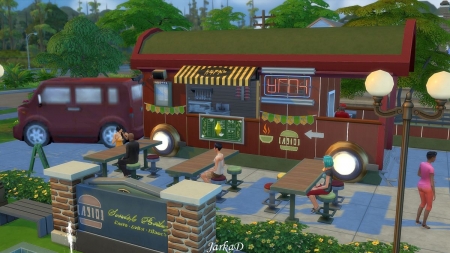 Mobile Fast food - Оригинальный ресторан для Симс 4