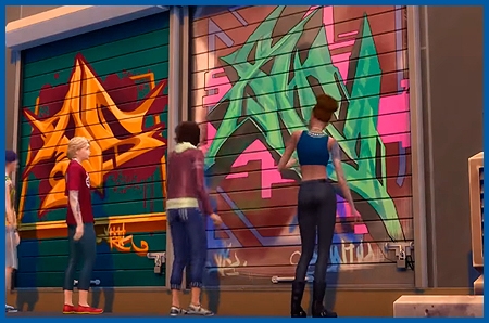 Граффити в The Sims 4 Жизнь в городе. Видео