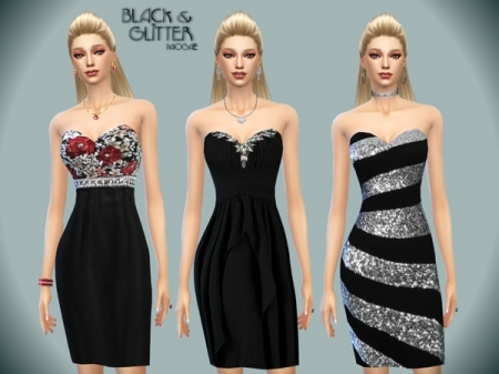Black&Glitter. Платье для симок