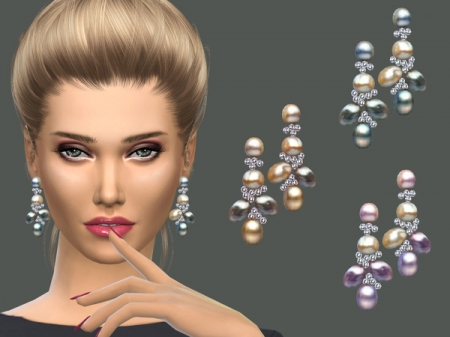 Multicolor perls earrings. Жемчужные серьги для симок