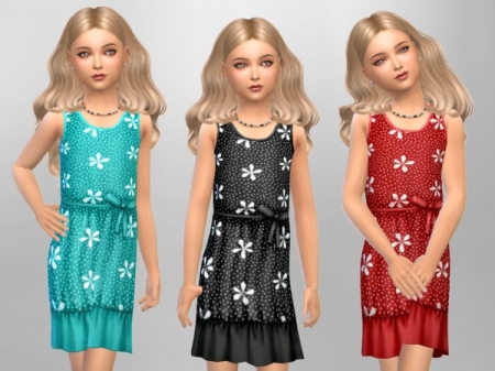 Girls Flower Polka Dots. Платье для девочек