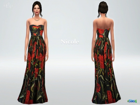 Floral gown NICOLE. Длинное платье для симок