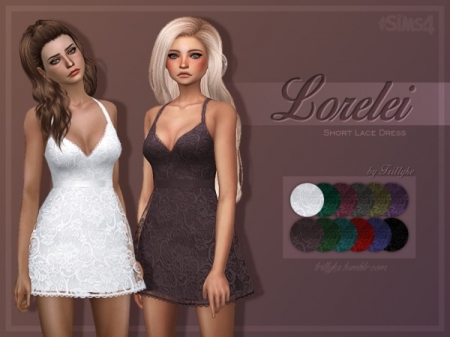 Trillyke - Lorelei Short Lace Dress. Нежное платье для симок